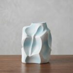 Aqua Wave Abstract Vase