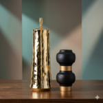 Luxe Black & Gold Vase Set