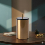 Sleek Iron Decorative Canister with Lid - Modern Brass Finish