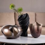 Metallic Abstract Resin Sculpture