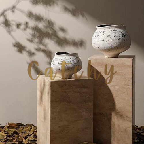 Mottled Plaid Vase
