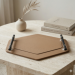 Hexagon Decorative Tray Set with Handles