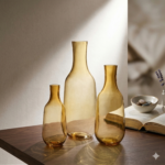 Amber Minimalist Glass Vase Set