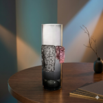 Modern Crystal Glass Vase with Textured Detail