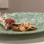 Green Textured Glass Decorative Plate