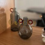 Smoky Glass Vase with Colored Handles - Image 2