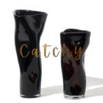 Black Swirl Art Glass Vase - Image 3