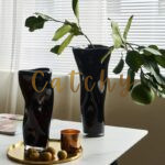 Black Swirl Art Glass Vase