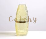 Luxury Amber Cut Glass Vase - Image 3
