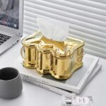 Luxury Wave Tissue Box – Gold Finish