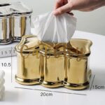 Luxury Wave Tissue Box – Gold Finish - Image 2
