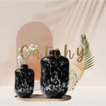 Organic Shape Marble-Effect Vases - Image 4