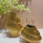 Modern Gold Textured Vases