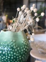 Green Textured Glass Decorative Vase - Image 2