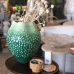 Green Textured Glass Decorative Vase