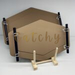 Hexagon Decorative Tray Set with Handles