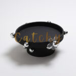 Black Decorative Tray with Crystal Handles