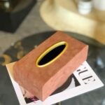 Woven Leather Tissue Box
