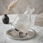 A clear glass storage