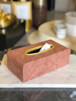Woven Leather Tissue Box