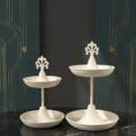 A stylish two-tier serving