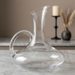 A clear glass storage