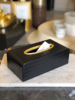 Woven Leather Tissue Box - Image 2