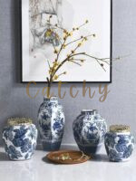 Blue Canopy Porcelain Jars - Image 2