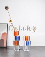 Modern Crystal Nugget Vase, Contemporary Table Setting Centrepieces