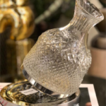 A clear glass storage